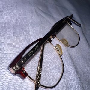 Gold Tom Ford non-prescription glasses